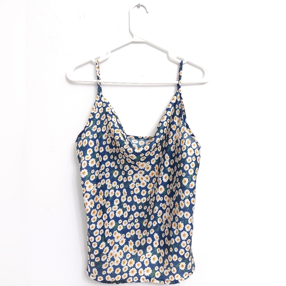 Satin Blue Floral Cami - Picture 1 of 3